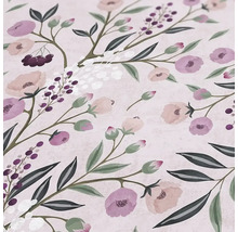 Närbild av ett tyg med blommönster