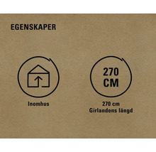 Symbol för inomhusbruk och längd 270 centimeter