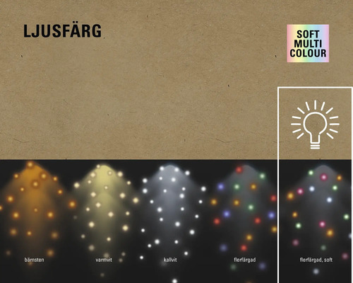 Ljusfärger med olika färgtemperaturer och flerfärgsalternativ