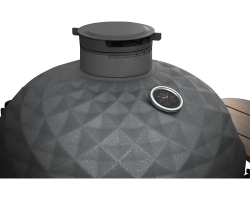 Keramisk grill med termometer och lock