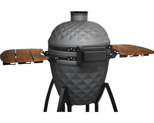 Keramisk grill med sidobord för utomhusbruk