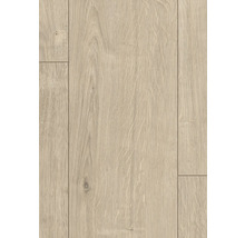 Närbild av laminatgolv med träutseende.