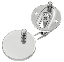 Två toalettsitsfästen i metall