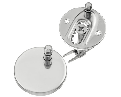 Två toalettsitsfästen i metall