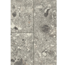 Gråa plattor med stendekor för golv och vägg