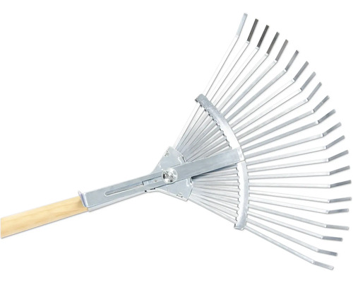 Justerbar lövräfsa med träskaft