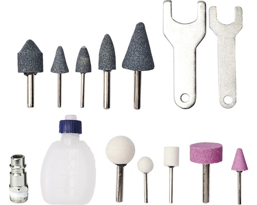 Slipstensset med verktyg och rengöringsflaska