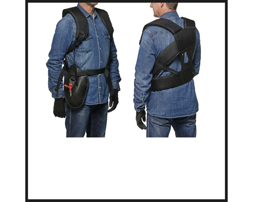 Person med ryggbärrem och verktygsväska