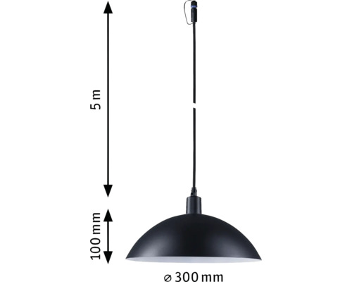 Pendellampa med 300 millimeter diameter och 5 meter kabellängd