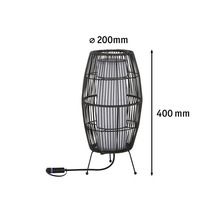 Dekorativ bordslampa med rottinglook, höjd 400 mm, diameter 200 mm