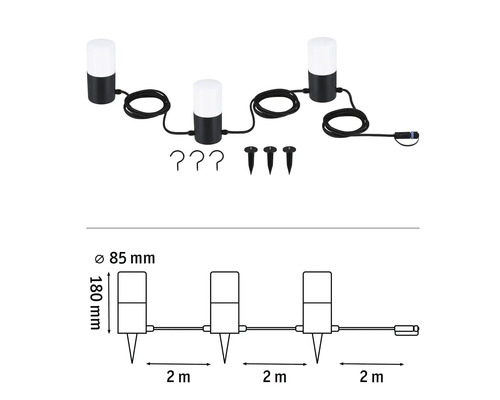 Trädgårdsljussats med markspett och pinnar
