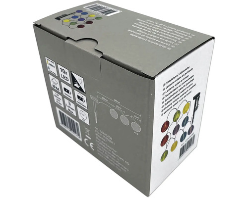 Förpackning för en solcells driven ljusslinga med tio LED-lampor