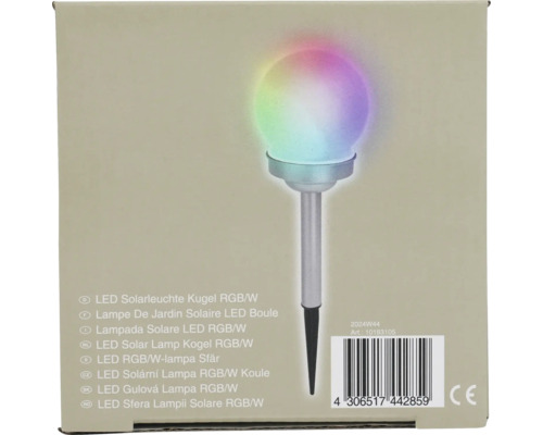 LED solarlampa sfär RGB/vit