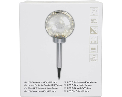 LED Solcellslampa Kula Vintage