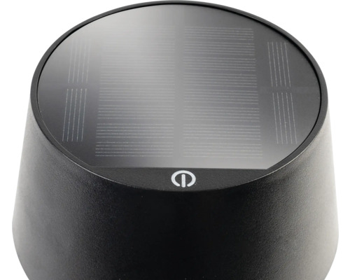 Solarlampa med solpanel och strömbrytare