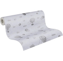 Tapetrulle med varmluftsballonger och molnmönster