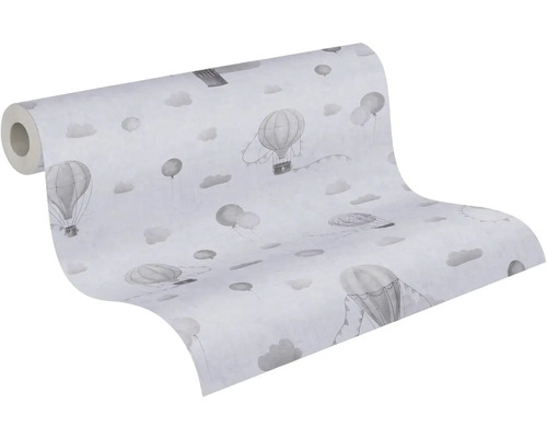 Tapetrulle med varmluftsballonger och molnmönster