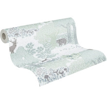 Tapetrulle med skogsmotiv, inklusive hjort och björn