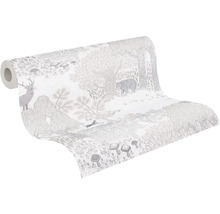 Tapetrulle med skogsmotiv, inklusive hjort och björn