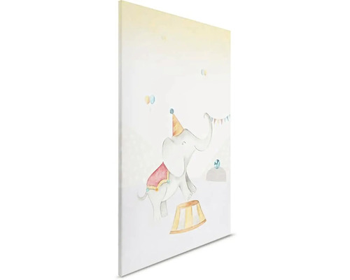 Illustration av en cirkuselefant på duk