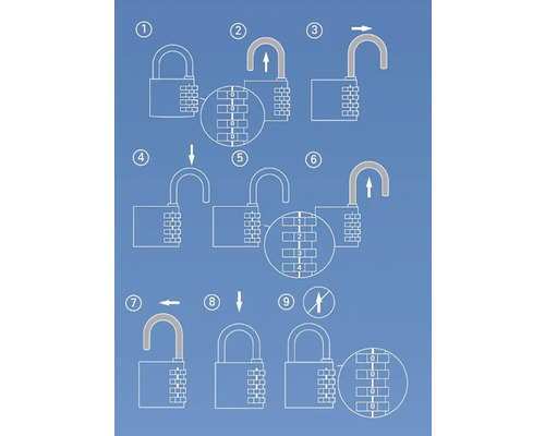 Instruktioner för att ställa in ett kombinationslås