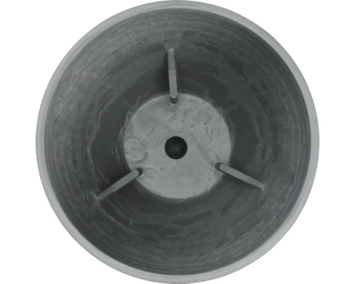 Invändig vy av en blomkruka i stengods med dräneringshål