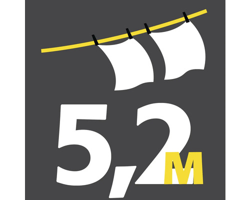 Symbolbild för en torklina med en längd på 5,2 meter