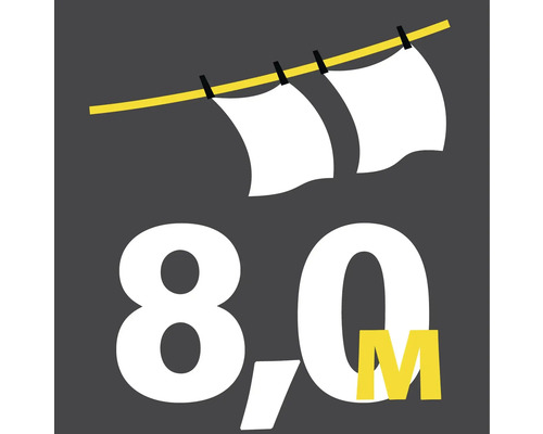 Symbol för 8,0 meter torkvinda