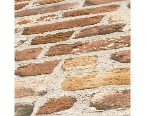 Närbild av en tapet med tegeldesign