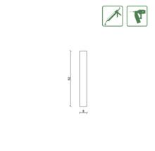 Teknisk ritning av en profil med måtten 62 gånger 8.