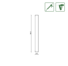 Mått på en träprofil: 94,5 x 8,5 cm