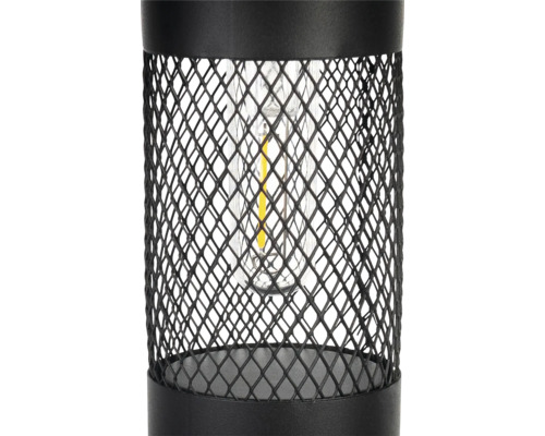 Bordslampa med trådnät och glödlampa