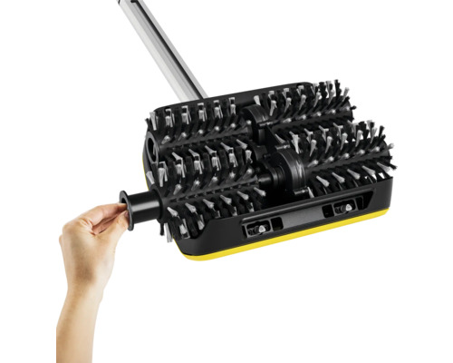 Sopmaskin med borstvalsar och handtag