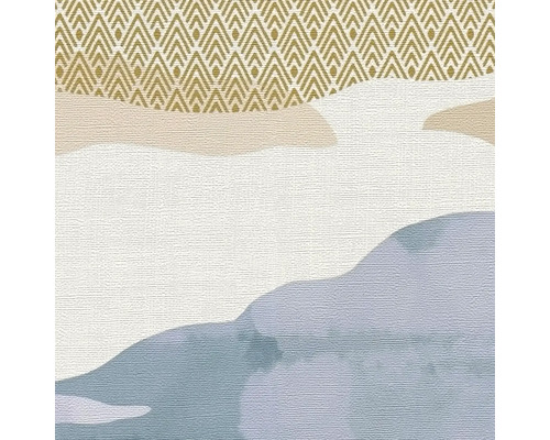 Tapet med grafiska mönster och landskapsmotiv