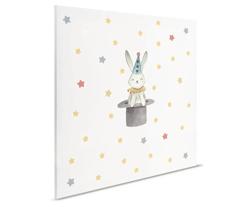 Dekorativ canvas med kaninmotiv i cylinder
