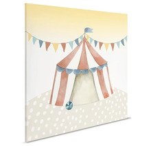 Illustration av ett cirkustält på duk