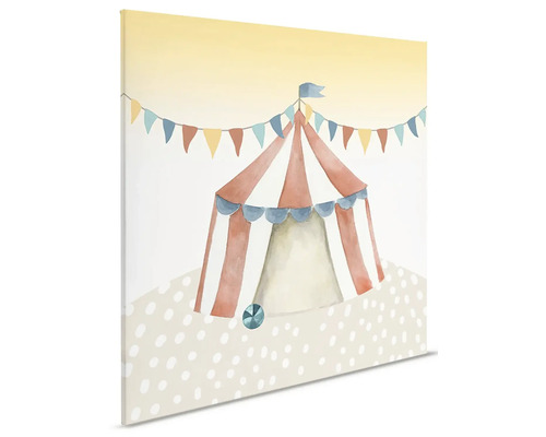 Illustration av ett cirkustält på duk