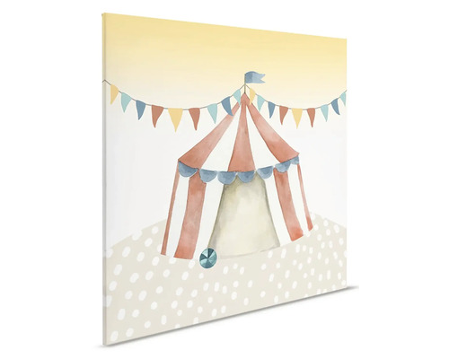 Målad cirkustält på duk