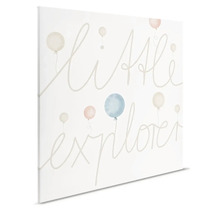 Väggbild med texten Liten upptäckare och ballonger