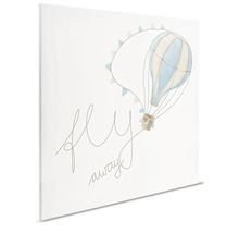 Dekorativ canvastavla med luftballong och texten ''Fly Away''