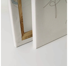 Detaljvy av en duk med kilram av trä