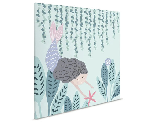 Canvastavla med sjöjungfru- och växtmotiv