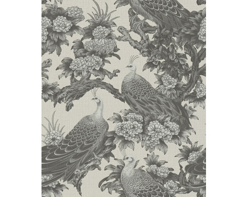 Tapet med påfåglar och blomstermönster