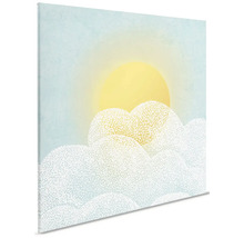 Målning med moln och sol