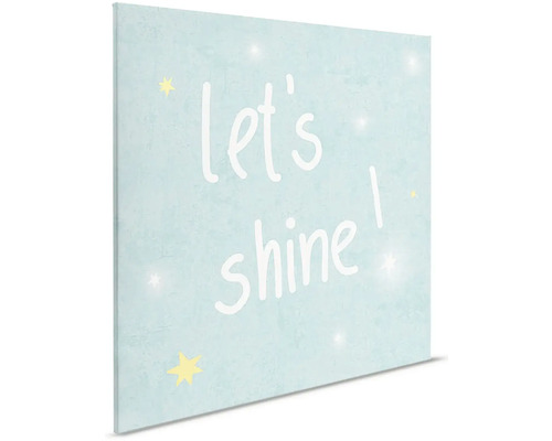 Canvastavla med texten Låt oss lysa och stjärnmotiv