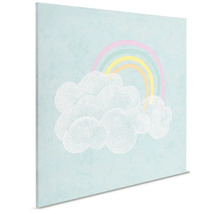Canvastavla med moln och regnbåge
