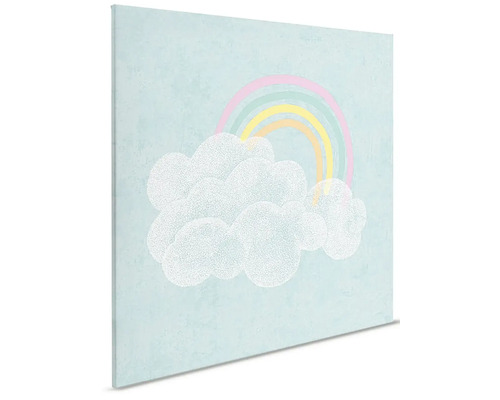 Canvastavla med moln och regnbåge