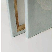 Detaljvy av en duk med träram