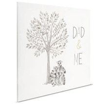 Canvas med träd, lemurer och texten Pappa och jag