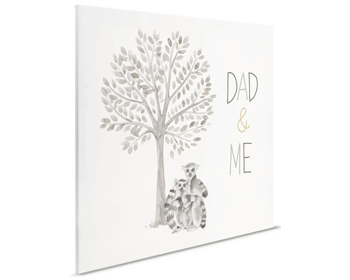 Canvas med träd, lemurer och texten Pappa och jag